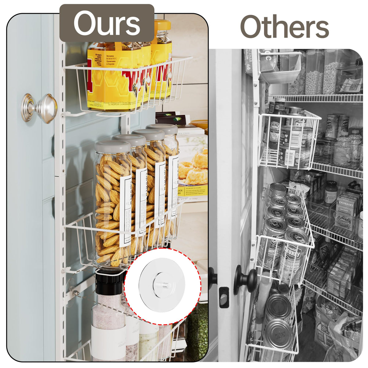Delamu no-drill installation with door hooks included