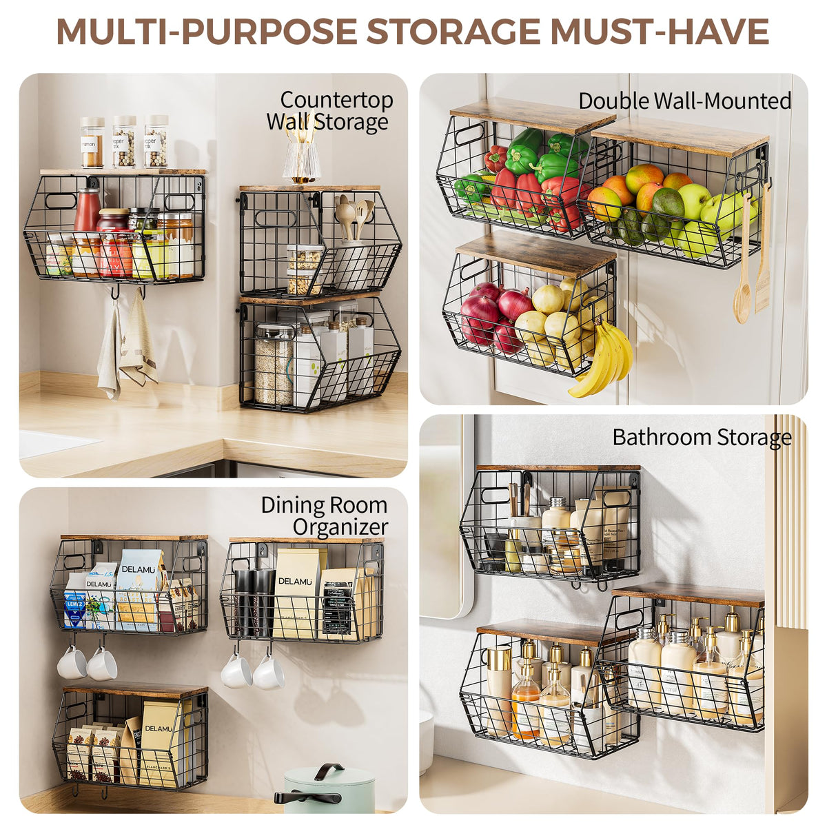 Delamu stackable trays keep jars neatly organized and accessible