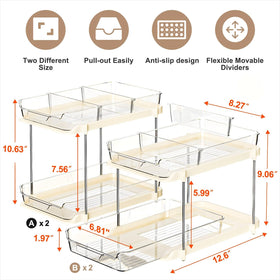 Delamu pull-out kitchen organizer showcasing smooth-glide drawers and flexible layout.