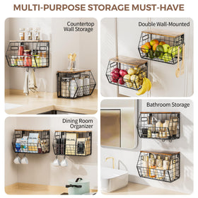 Delamu removable bamboo lid provides flat surface for spices or snacks.
