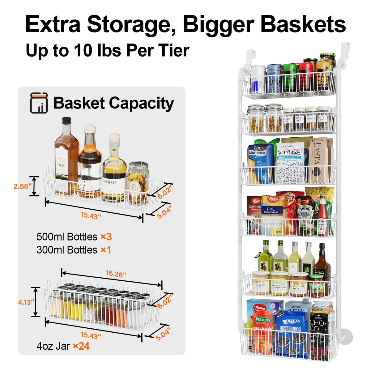 Delamu removable baskets for flexible pantry customization