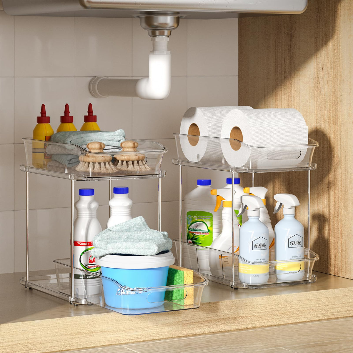 Delamu space-saving solution for medicine cabinets and pantries.