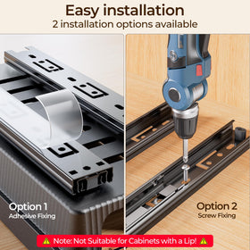 Delamu adhesive or screw-in mounting for flexible installation