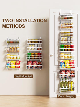 Delamu spice rack on door organizes spices neatly