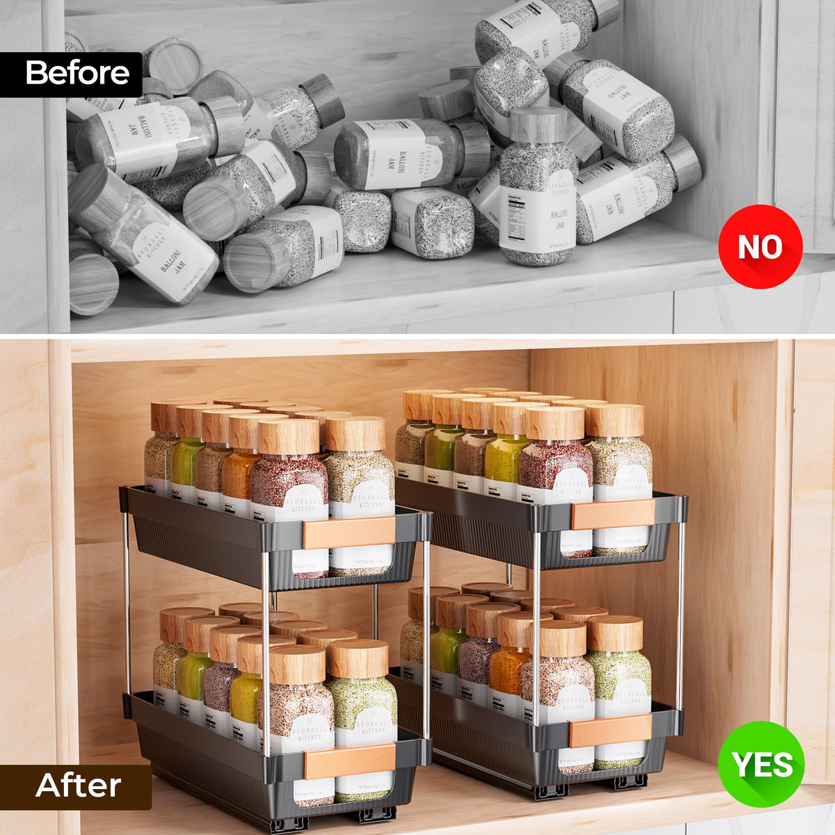 Delamu two-basket design provides instant organization