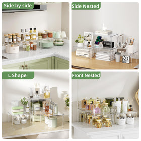Delamu transparent design keeps mugs and bowls visible for quick grabs.