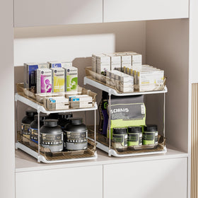 Delamu stackable design helps maximize shelves and pantry space in compact rooms.