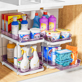 Delamu stackable pantry storage maximizes compact shelving.