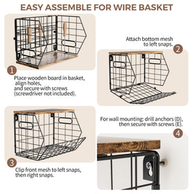 Delamu stackable under-cabinet baskets in black maximize shelf space.