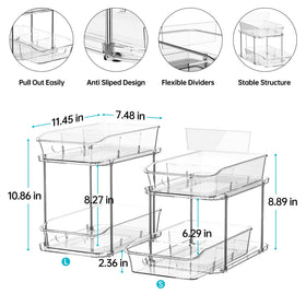 Delamu stackable under-sink storage supports 3 units for expanded capacity