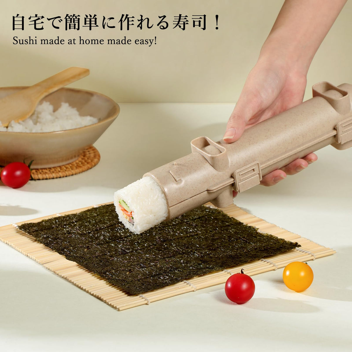 Delamu sushi making kit bamboo mats provide authentic texture for restaurant-style rolls.