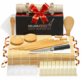 Delamu sushi making kit bazooka roller demonstrates easy roll formation at home.