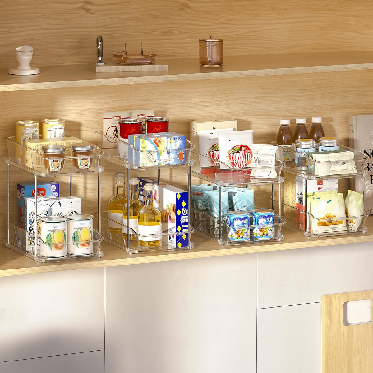 Delamu under-sink storage with transparent panels helps quick checks.