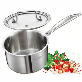 DELARLO full-body clad 2qt saucepan shows even heat for precise cooking