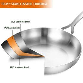 DELARLO 10-inch oven-safe pan for versatile stovetop-to-oven meals.