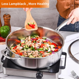 DELARLO oven-safe up to 500°F for browning and finishing dishes.