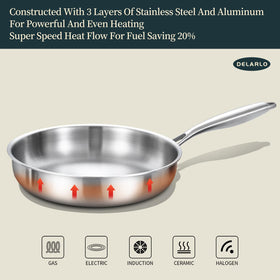 DELARLO 12-inch tri-ply pan for family meals