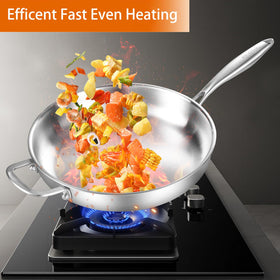 Delarlo tri-ply bottom design ensures efficient heat dispersion across the pan