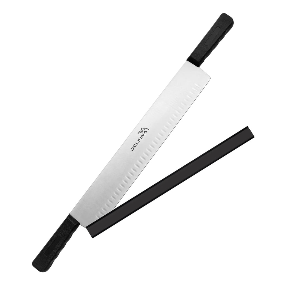 Delfina 15-inch double-handle cheese knife with leverage for large cuts