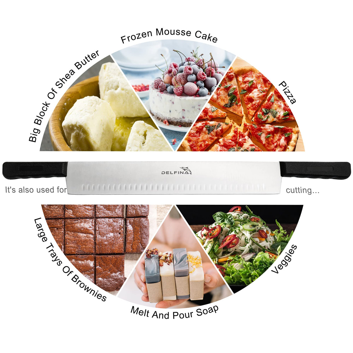 Delfina versatile cheese knife for cheese butter cakes and vegetables