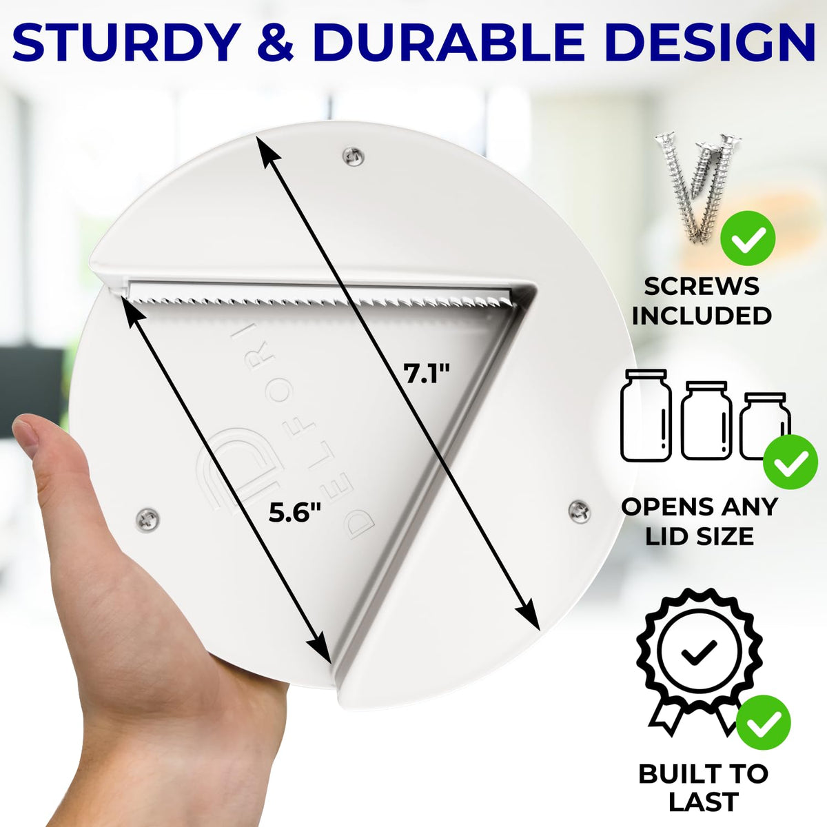 Delfori under-cabinet mount installation with screws and pad for quick setup