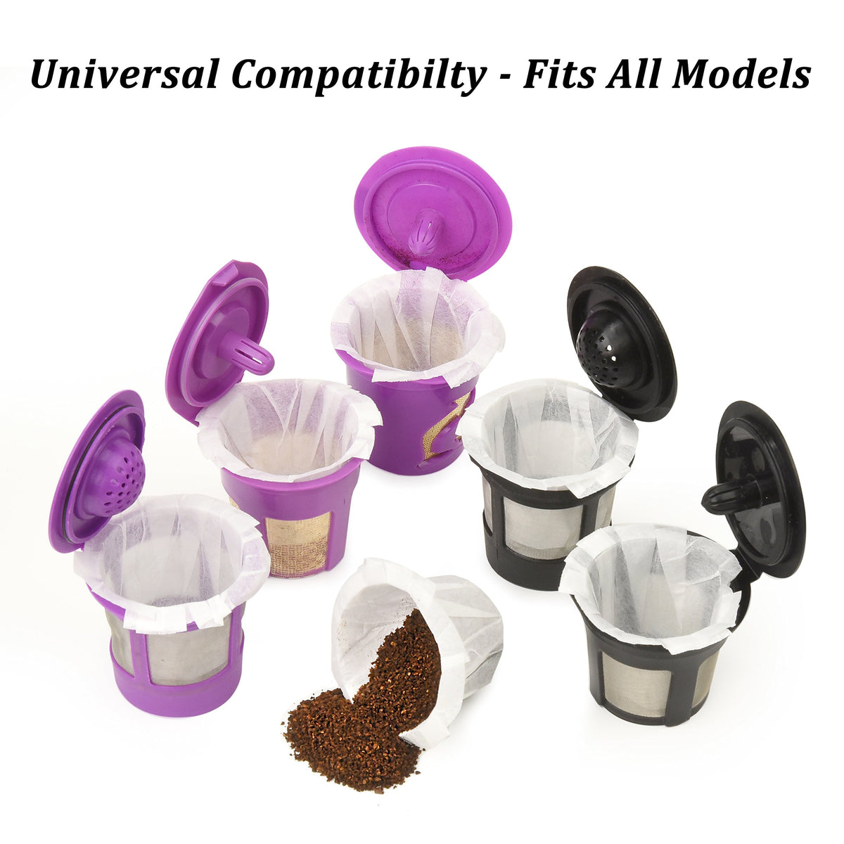 Delibru K Cup filters demonstrating compatibility with reusable pods for flexible brewing.