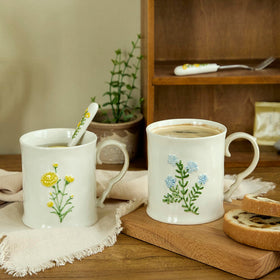 Hand-painted Delights Galore mug featuring double reactive glaze for unique color.