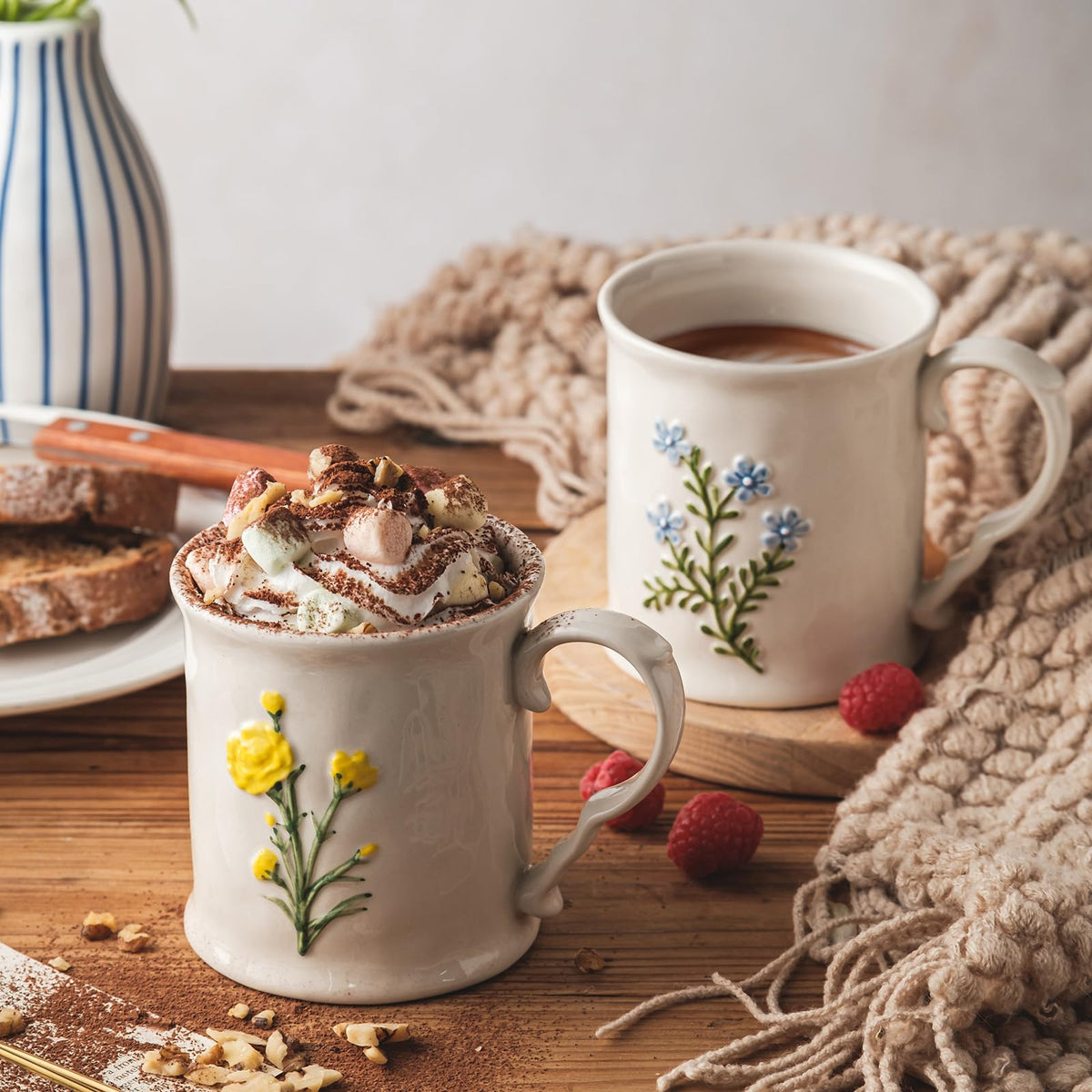 Microwave-safe Delights Galore ceramic mug for quick heat-and-serve moments.