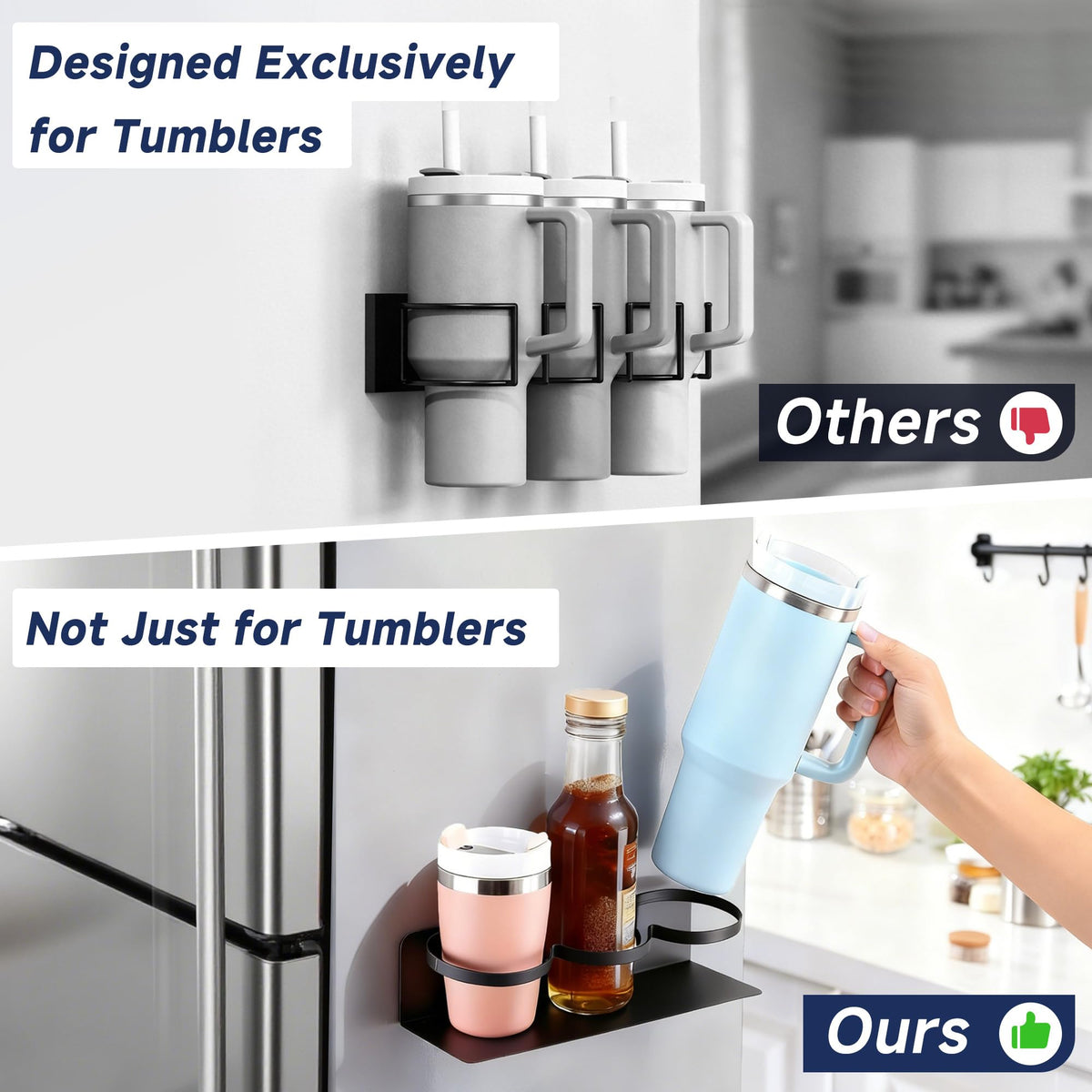 DELITON universal cup holder fits Stanley and other tumblers.