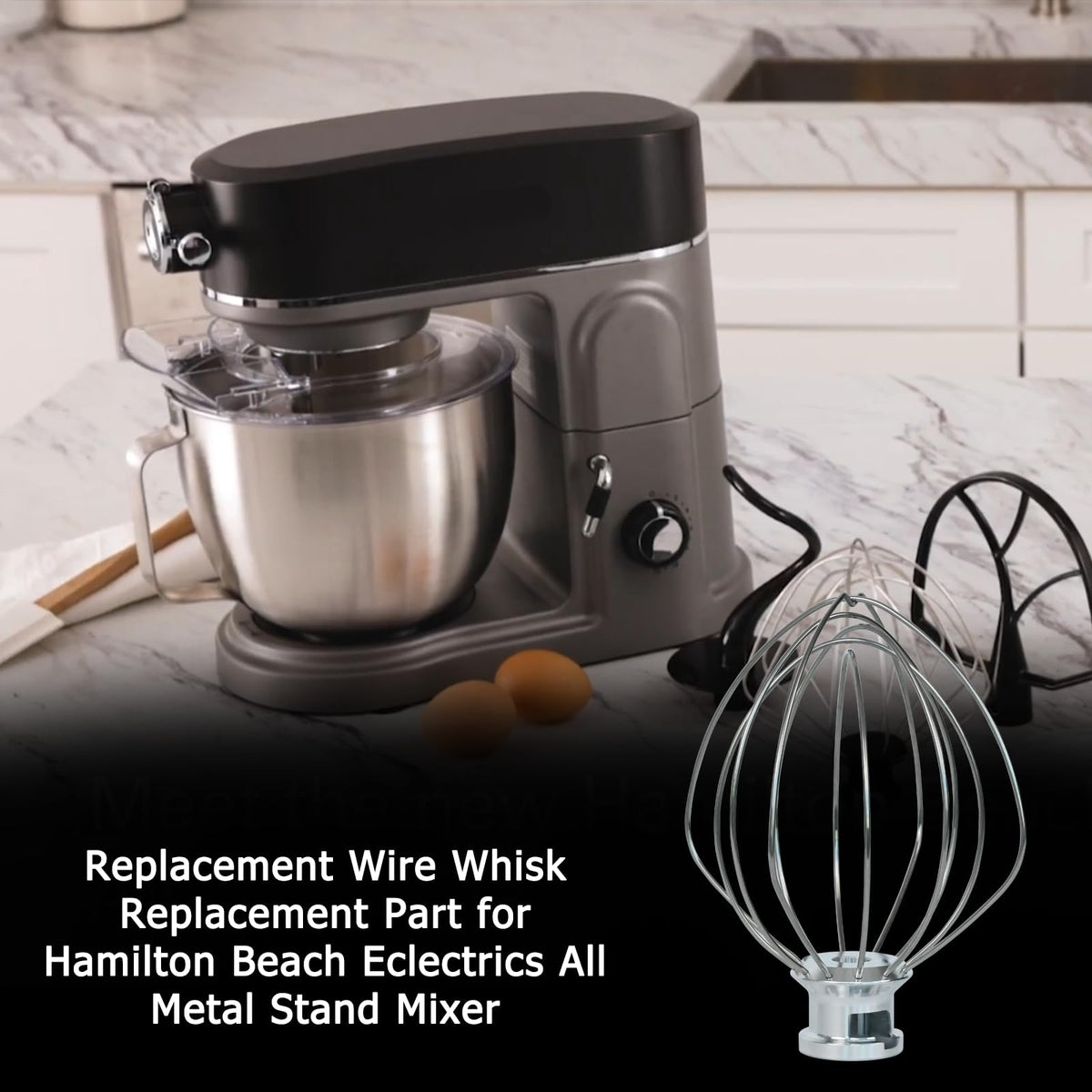 Delixike stand-mixer wire whisk attachment for quick, even emulsions and whipping