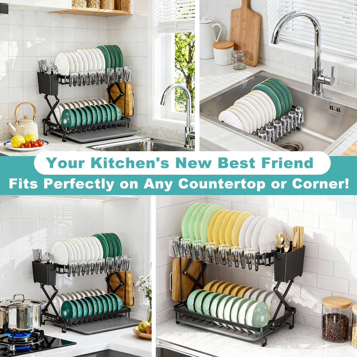 Deller anti-rust coated rack supports heavy kitchenware securely