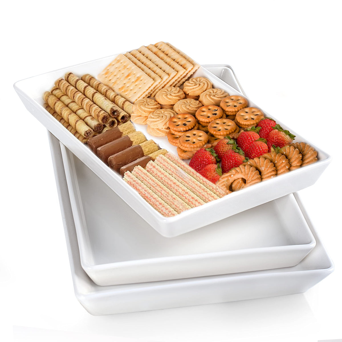 Delling large serving platter 16x9.5 inch, ideal for main course presentation and steady serving.