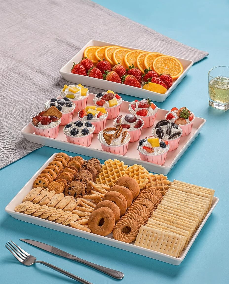 Delling oven-safe and microwave-safe platter, versatile for reheating and serving.