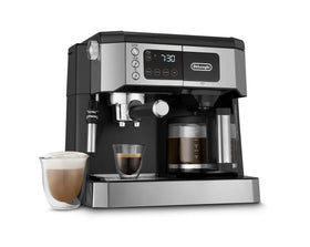 Delonghi COM532M dual heating system enables simultaneous coffee and espresso.