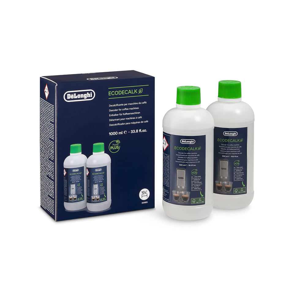 Delonghi EcoDecalk descaler bottle for safe descaling and smoother brews