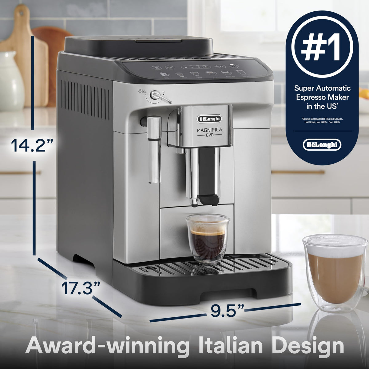 De'Longhi Magnifica Evo coffee setup for café-style drinks at home