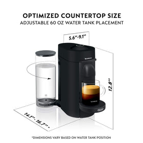 Espresso cup size (1.35 oz) highlight on De'Longhi machine.