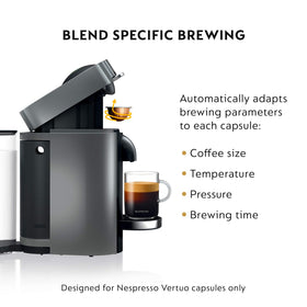Espresso shot brewing on De'Longhi VertuoPlus Titan
