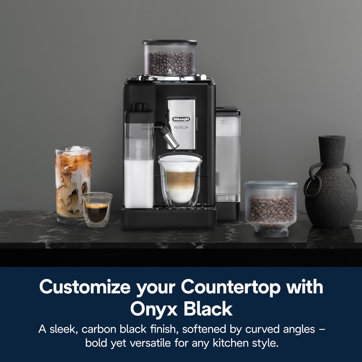 Eighteen presets cover hot and iced options for diverse beverages