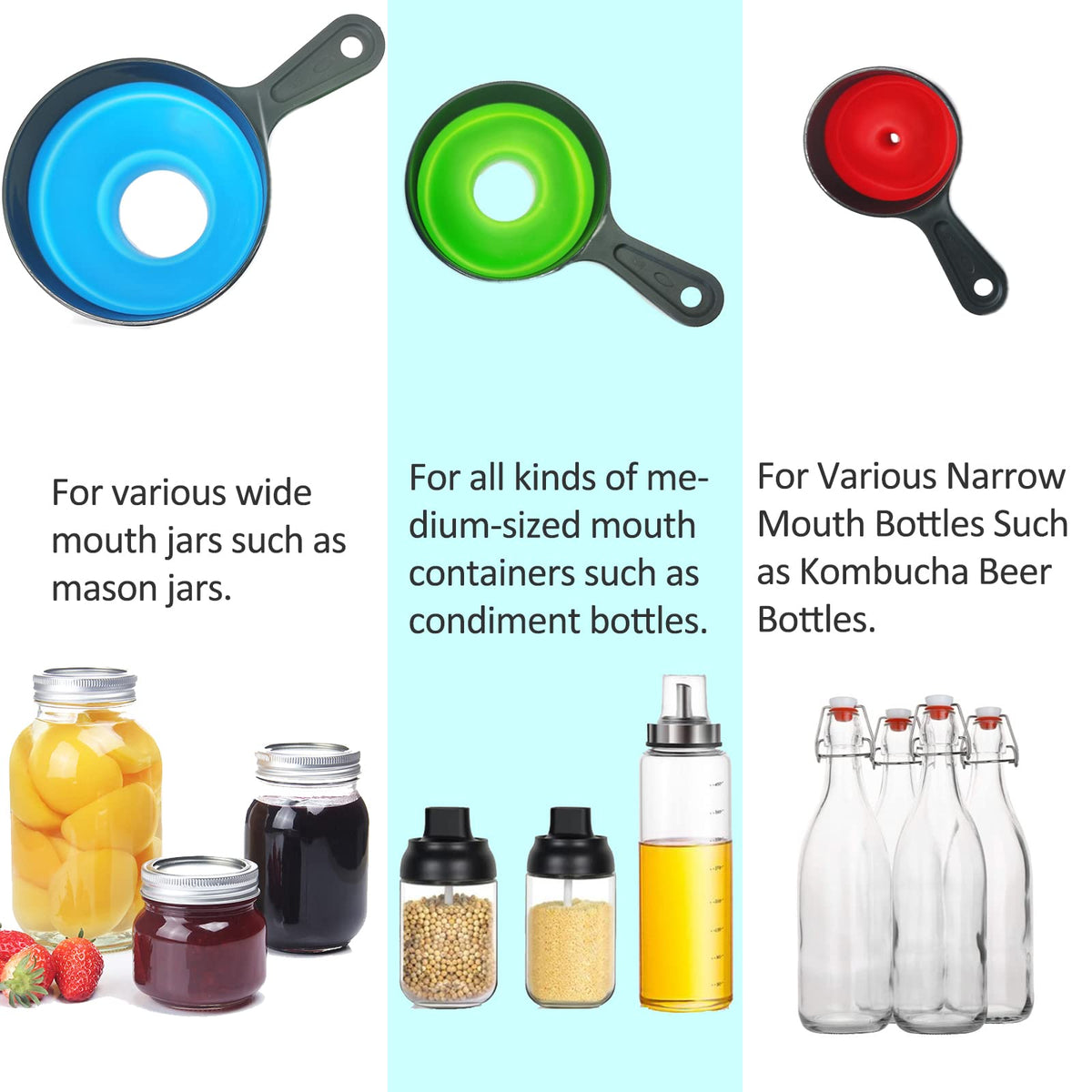 Delove small funnel size for narrow jars and spice containers.