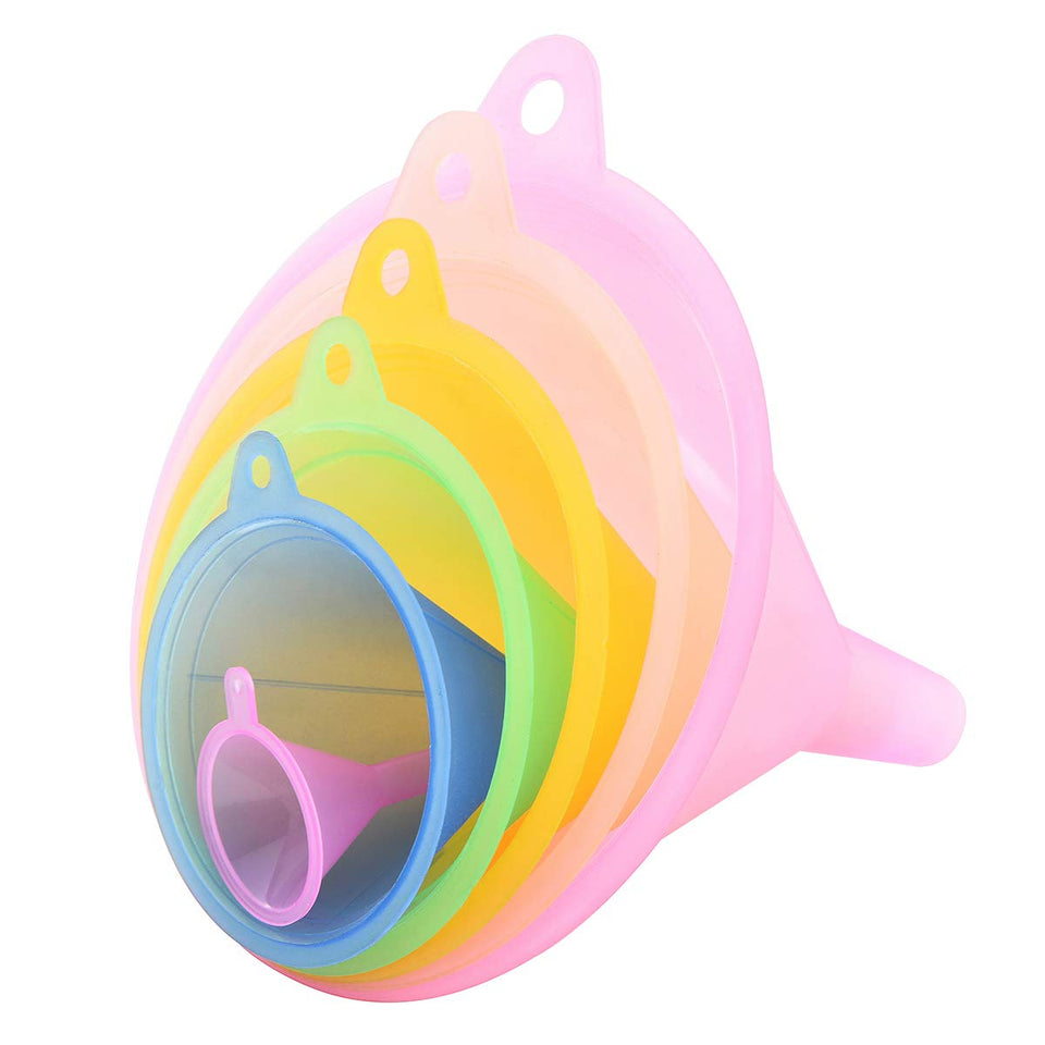 Delove funnel set 6 all sizes enables versatile kitchen transfers and mess-free pouring.