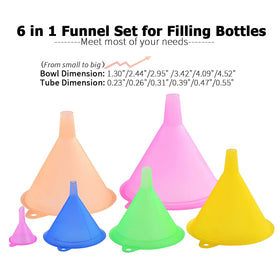Delove funnel set 6 nested design saves space in your utensil drawer.