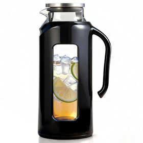 Delove glass pitcher with lid and handle shows durable design for daily beverages.