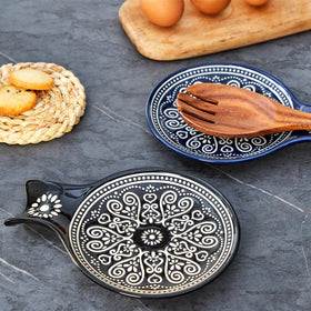 Delpnana spoon holder decorative ceramic black adds farmhouse charm
