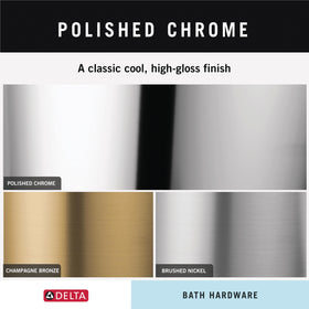 Delta Trinsic zinc construction ensures long-lasting performance in damp baths.
