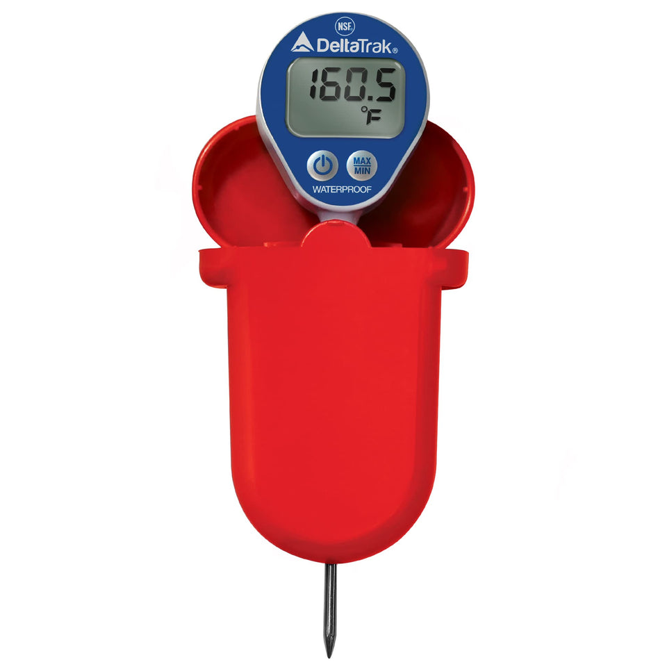 DeltaTrak 12214 front view of dishwasher thermometer for precise sanitation checks