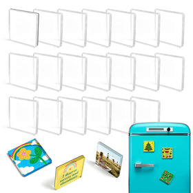 Deluoluo 20-pack clear acrylic magnets on fridge for quick DIY displays