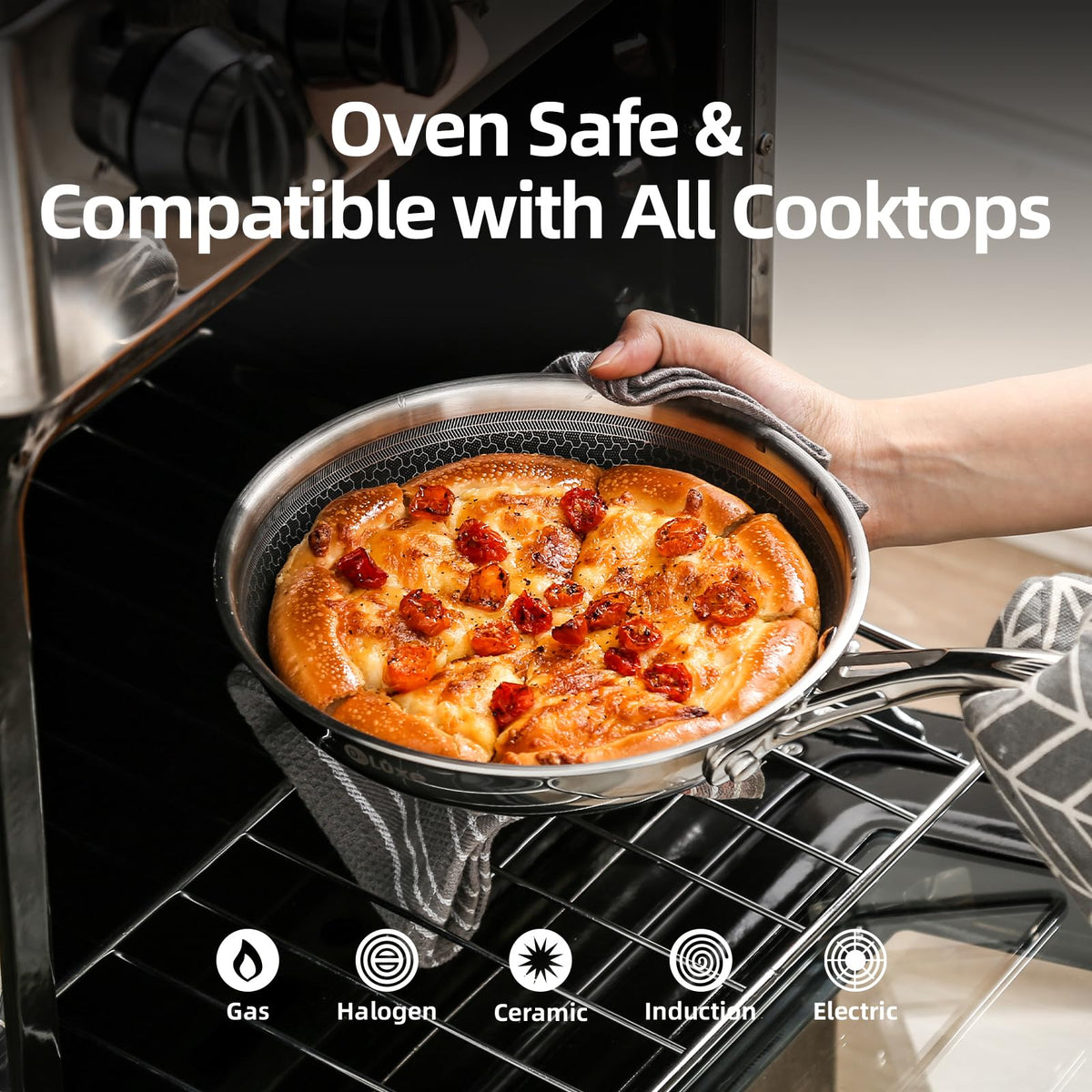 DELUXE induction-ready cookware works on any compatible stove