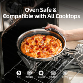 DELUXE induction-ready cookware works on any compatible stove