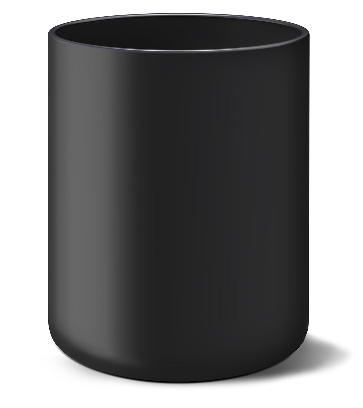 Demany black utensil holder top view shows sturdy ceramic design for clutter-free counters